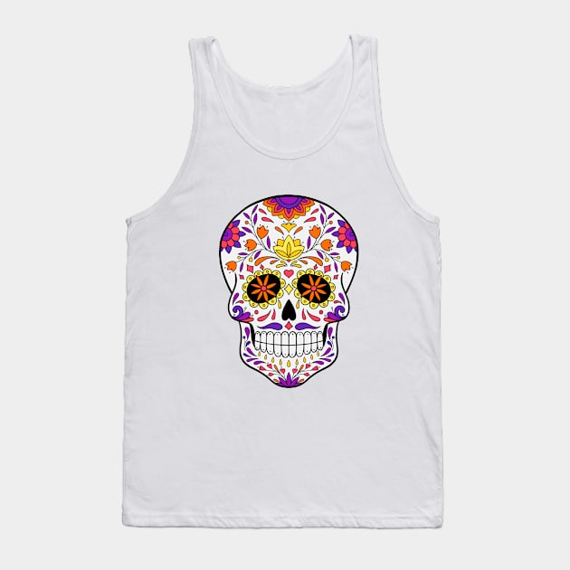 Day of the Dead, Sugar Skull Tank Top by InshynaArt